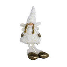 Imagem de BONECA FADINHA NATALINA DECOR EM POLIÉSTER BRANCO E DOURADO 44X17 CM GRILLO 58745 - Grillo Ltda