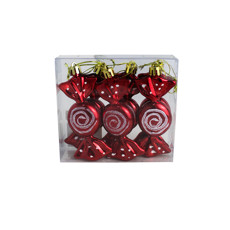 Imagem de BOMBOM NATALINO DECORATIVO PARA PENDURAR VERMELHO 10 CM - GRILLO 58734 - Grillo Ltda