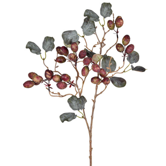 Imagem HASTE DECORATIVA DE FRUTAS SILVESTRES MARROM EM PLÁSTICO MOLDÁVEL 84X20 CM - GRILLO