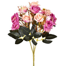 Imagem de BUQUÊ DECORATIVO DE ROSAS SILVESTRES LAVANDA EM PLÁSTICO MOLDÁVEL 30X17 CM - GRILLO - Grillo Ltda