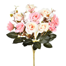 Imagem de BUQUÊ DECORATIVO DE ROSAS SILVESTRES COR ROSA EM PLÁSTICO MOLDÁVEL - GRILLO - Grillo Ltda