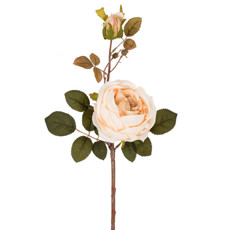 Imagem de HASTE DECORATIVA DE ROSA OUTONADA COR CREME EM PLÁSTICO MOLDÁVEL 60X20 CM - GRILLO - Grillo Ltda