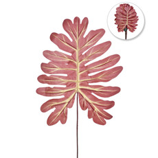 Imagem de HASTE DECORATIVA DE FOLHA PHILO MARROM EM PLÁSTICO MOLDÁVEL 63X25 CM - GRILLO - Grillo Ltda