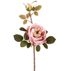 Imagem de HASTE DECORATIVA DE ROSA OUTONADA COR ROSA EM PLÁSTICO MOLDÁVEL 60X20 CM - GRILLO - Grillo Ltda