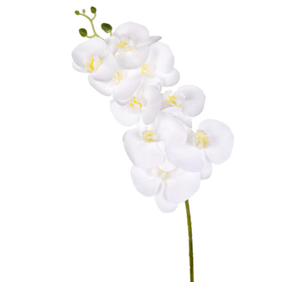 Imagem HASTE DECORATIVA DE ORQUÍDEA BRANCA EM PLÁSTICO MOLDÁVEL 78X17 CM - GRILLO