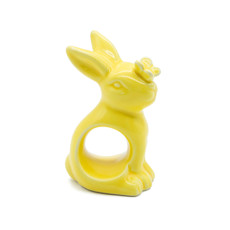 Imagem de CONJUNTO 2 PORTA GUARDANAPO FORMATO COELHO EM PORCELANA AMARELA - TOK DA CASA - Cromus Embalagens Ind. E Com. Ltda