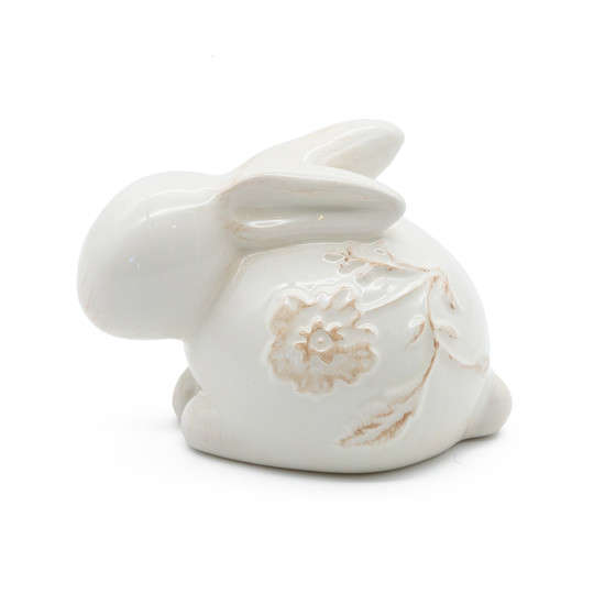 Imagem COELHO DECORATIVO PEQUENO EM PORCELANA BRANCA 7X10X6 CM - TOK DA CASA