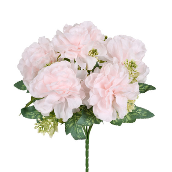 Imagem BUQUÊ DECORATIVO DE PEÔNIA ROSA EM PLÁSTICO MOLDÁVEL 25X20 CM - GRILLO
