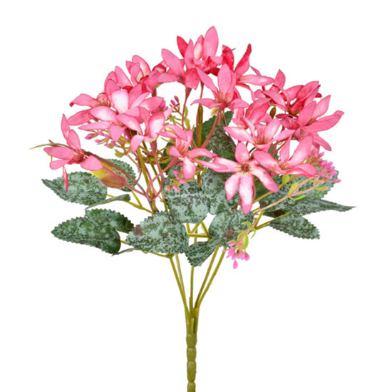 Imagem BUQUÊ DECORATIVO DE LÍRIOS DO CAMPO LILÁS EM PLÁSTICO MOLDÁVEL 30X20 CM - GRILLO