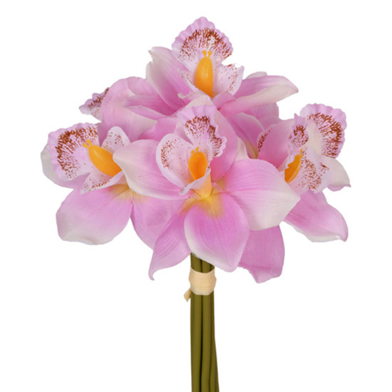 Imagem RAMALHETE DECORATIVO DE CYMBIDIUM LILÁS EM PLÁSTICO MOLDÁVEL 27X15 CM - GRILLO