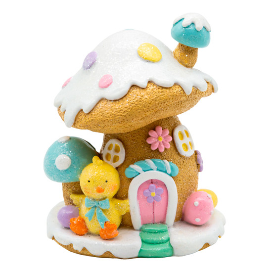 Imagem CASINHA DECORATIVA FORMATO COGUMELO COLORIDA EM RESINA 12X10X8 CM - TOK DA CASA