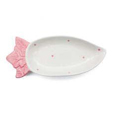 Imagem de PETISQUIERA BRANCA E ROSA EM FORMATO DE CENOURA EM PORCELANA - TOK DA CASA - Cromus Embalagens Ind. E Com. Ltda