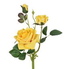 Imagem de HASTE DECORATIVA DE ROSA AMARELA VELUDO EM PLÁSTICO MOLDÁVEL 32X10 CM - GRILLO - Grillo Ltda
