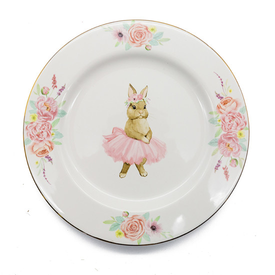 Imagem PRATO PARA SOBREMESA DECORATIVO DE PÁSCOA EM PORCELANA 22X22 CM - TOK DA CASA