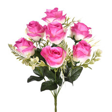 Imagem de BUQUÊ DECORATIVO DE ROSAS LAVANDA EM PLÁSTICO MOLDÁVEL 40X28 CM - GRILLO - Grillo Ltda
