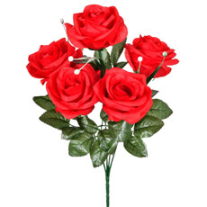 Imagem de BUQUÊ DECORATIVO DE ROSAS VERMELHAS EM PLÁSTICO MOLDÁVEL 38X15 CM - GRILLO - Grillo Ltda