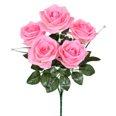Imagem de BUQUÊ DECORATIVO DE ROSAS NA COR ROSA EM PLÁSTICO MOLDÁVEL 38X15 CM - GRILLO - Grillo Ltda