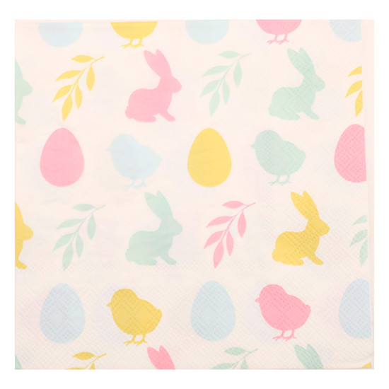 Imagem CONJUNTO 20 GUARDANAPOS EM PAPEL DECORATIVO DE PÁSCOA 32X32 CM - CROMUS