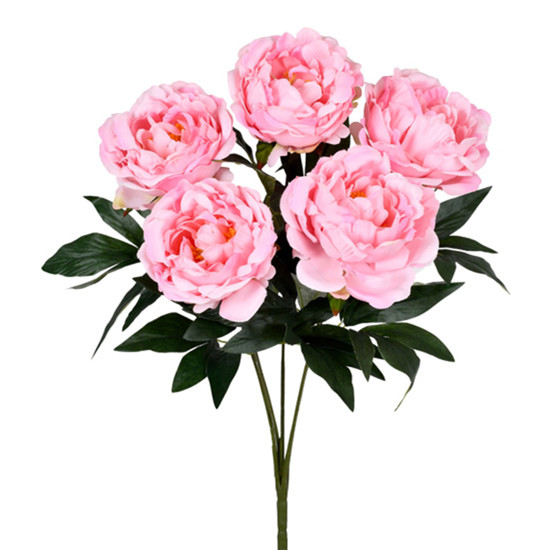 Imagem BUQUÊ DECORATIVO DE PEÔNIA ROSA EM PLÁSTICO MOLDÁVEL 52X23 CM - GRILLO