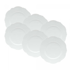 Imagem de CONJUNTO MALDIVAS 6 PRATOS PARA SOBREMESA EM PORCELANA BRANCA 21X21 CM - WOLFF - Rojemac Impotacao E Exportacao Ltda