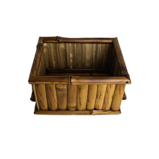 Imagem de CAIXA SORVETEIRA EM BAMBOO TIGRADO COM ALÇAS 12X24X18 CM - Sonia Pierry Objetos De Decoracao Eirelli 