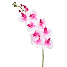 Imagem de HASTE DECORATIVA DE ORQUÍDEA SILICONE ROSA EM PLÁSTICO MOLDÁVEL 105X17 CM - GRILLO - Grillo Ltda