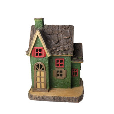 Imagem de CASA RÚSTICA DECORATIVA NA COR VERDE EM RESINA 26X18X16 CM - Cross Comercial Ltda