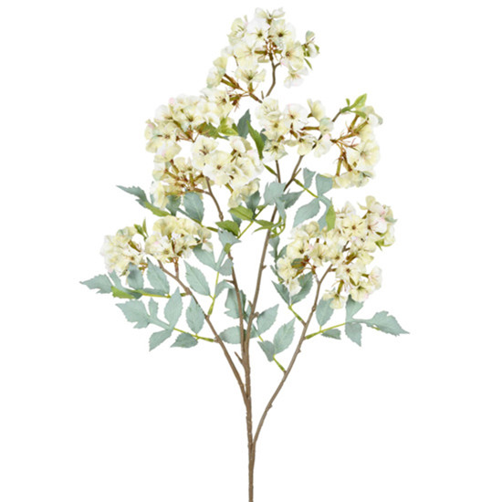 Imagem HASTE DECORATIVA DE CEREJEIRA CINZA CREME EM PLÁSTICO MOLDÁVEL 92X24 CM - GRILLO