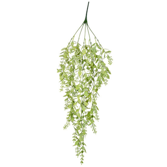 Imagem PENDENTE DECORATIVO DE FOLHAS VERDE OUTONO EM PLÁSTICO 76X15 CM - GRILLO