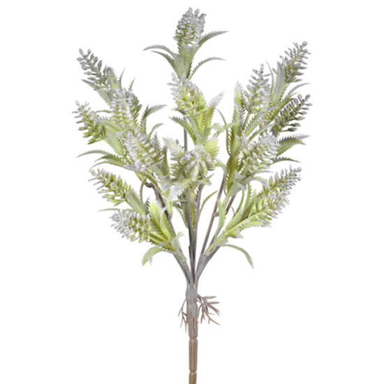 Imagem BUQUÊ DECORATIVO DE FOLHAS E SEMENTES CINZA EM PLÁSTICO MOLDÁVEL 35X11 CM - GRILLO