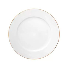 Imagem de PRATO RASO BRANCO COM BORDA DOURADA PARA SOBREMESA EM PORCELANA 20CM - HAÜSKRAFT - Etilux Industria E Comercio Ltda