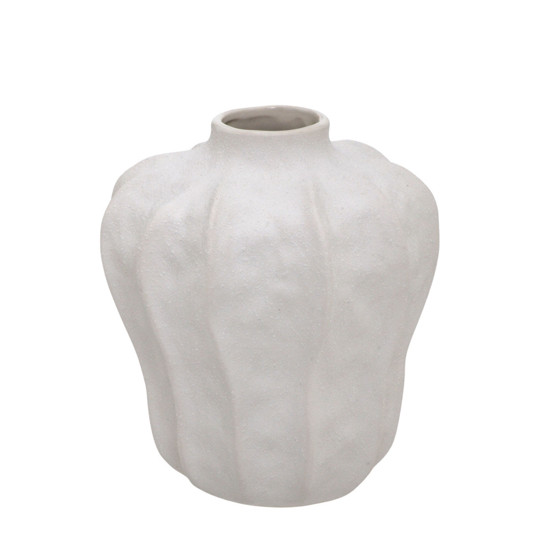 Imagem VASO DECORATIVO EM CERÂMICA BRANCA 20X18X17 CM - MABRUK