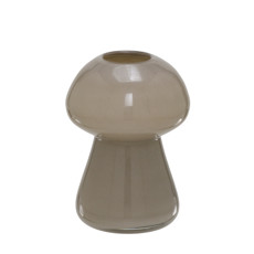 Imagem de VASO DECORATIVO FORMATO COGUMELO EM VIDRO MARROM LEITOSO 20X15X15 CM - MABRUK - Mabruk Importacao E Comercio Ltda