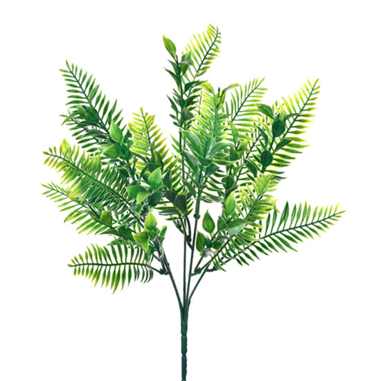 Imagem HASTE DECORATIVA PERMANENTE DE FOLHAS VERDE EM PLÁSTICO MOLDÁVEL 35X15CM - GRILLO