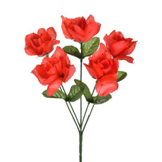 Imagem de BUQUÊ PERMANENTE DECORATIVO DE 5 ROSAS VERMELHAS EM PLÁSTICO MOLDÁVEL - GRILLO - Grillo Ltda