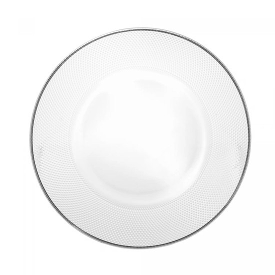 Imagem SOUSPLAT THIN EDGE EM VIDRO COM BORDA PRATEADA 33CM - WOLFF