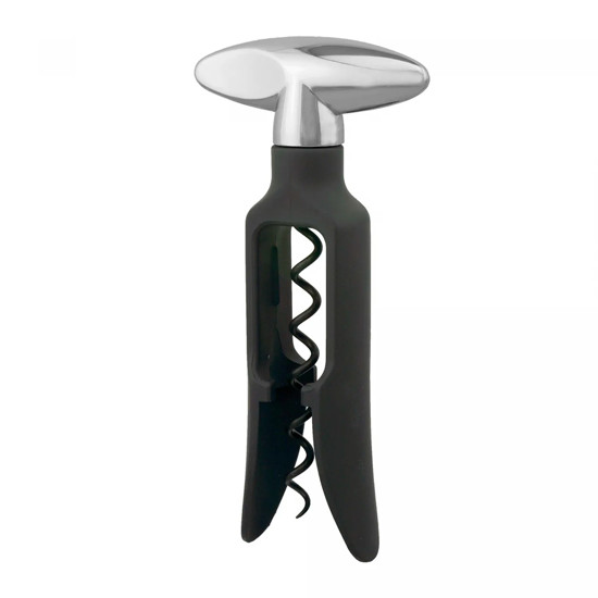 Imagem SACA-ROLHAS EM ZINCO NA COR PRETO PARA VINHO 15X8X4CM - WOLFF