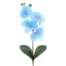 Imagem de HASTE DECORATIVA PERMANENTE DE ORQUÍDEA AZUL EM PLÁSTICO MOLDÁVEL 46X13CM - GRILLO - Grillo Ltda