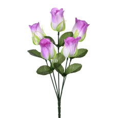 Imagem de BUQUÊ PERMANENTE DE BOTÕES DE ROSAS LAVANDA EM PLÁSTICO MOLDÁVEL 33X10CM - GRILLO - Grillo Ltda