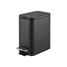 Imagem de LIXEIRA RETANGULAR FRAME COM PEDAL E BALDE 5L EM METAL CARBNO PRETO 29X30X15CM BRINOX - Brinox Metalurgica S   A