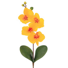 Imagem de HASTE DECORATIVA PERMANENTE DE ORQUÍDEA AMARELA EM PLÁSTICO MOLDÁVEL 46X13CM GRILLO - Grillo Ltda