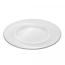 Imagem de SOUSPLAT THIN EDGE EM VIDRO COM BORDA PRATEADA 33CM - WOLFF - Rojemac Impotacao E Exportacao Ltda