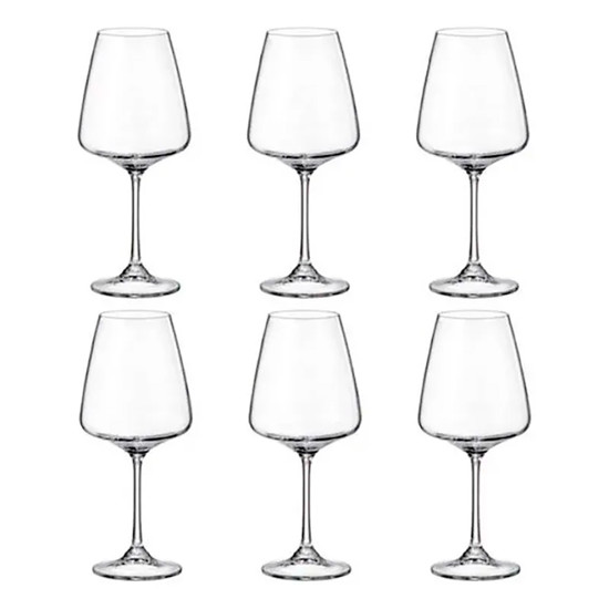 Imagem CONJUNTO CORVUS 6 TAÇAS PARA VINHO 450ML EM CRISTAL 22X9X9CM - CRYSTAL BOHEMIA