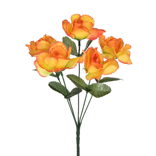 Imagem BUQUÊ PERMANENTE DECORATIVO DE ROSAS LARANJA EM PLÁSTICO MOLDÁVEL 30X13CM - GRILLO
