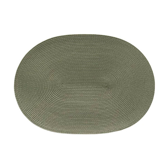 Imagem JOGO AMERICANO LUNA OVAL VERDE OLIVA AVULSO EM PVC E POLIÉSTER 33X48CM - COPA&CIA