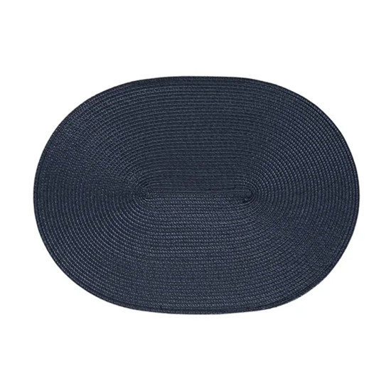 Imagem JOGO AMERICANO LUNA OVAL AZUL MARINHO AVULSO EM PVC E POLIÉSTER 33X48CM - COPA&CIA