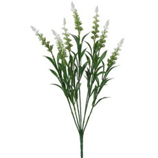 Imagem de BUQUÊ DECORATIVO DE LAVANDA BRANCA EM PLÁSTICO MOLDÁVEL 44X20CM - GRILLO - Grillo Ltda