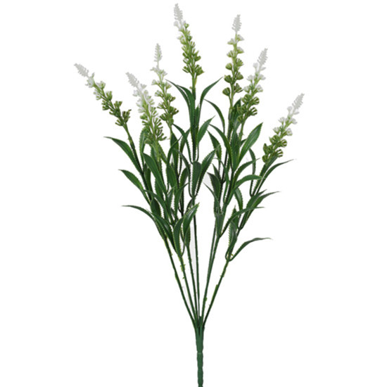 Imagem BUQUÊ DECORATIVO DE LAVANDA BRANCA EM PLÁSTICO MOLDÁVEL 44X20CM - GRILLO