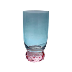 Imagem de TAÇA DE VIDRO 460ML AZUL COM BASE ROSA 15X6X6CM - RIBEIRO E PAVANI - Ribeiro E Pavani Com Imp Exp