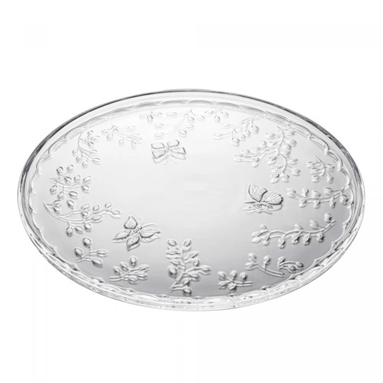 Imagem PRATO PARA BOLO NEW BUTTERFLY EM CRISTAL ECOLÓGICO 30X30X2CM - LYOR
